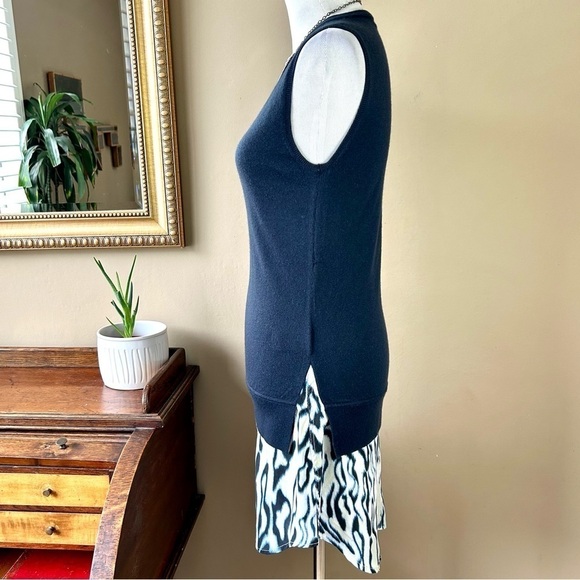 Equipment Portia Abstract Cheetah Dress Ink & Marshmallow Cashmere Silk Size S - Picture 7 of 16